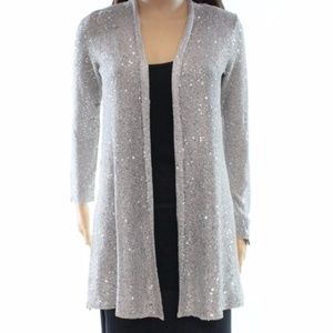 Cardigan Sweater Alfani NEW Silver $80 Retail